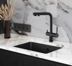 Akvaduo Plus virtuves maisītājs ar izvelkamu snīpi, Black metallic  3