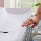 Xelu Q Izlietne ar plauktu kreisajā pusē 800/480, SmartClean, balta 3