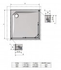 SUNDIS kvadrātveida dušas kabīne 800 x 800 mm, Brilliant/Matt 2