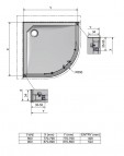 ALBIS pusapaļa dušas kabīne 800 x 800 mm, Brilliant/Tweed 2