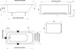 Ravak SETV8 vannas komplekts ar melnu maisītāju 180x80 cm, Balta 3
