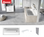 Ravak SETV33 vannas komplekts ar sieniņu satin 160x70 cm, Balta