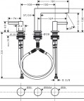 Hansgrohe Finoris 110, 3-daļīgs izlietnes maisītājs, push-open, MB 2