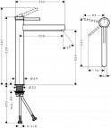 Hansgrohe Finoris Izlietnes maisītājs 260, push-open, Matt White 2