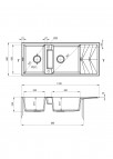 Deante Magnetic Granīta izlietne, 2 bļodas, Metallic Grey 3