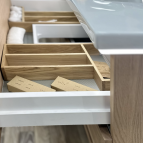 KAME Rustic Izlietnes skapis, 120 cm, Bleached oak venner 2