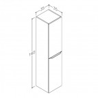 KAME Amber augstais skapis, 160 cm, Matt white/Black oak 2