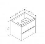 KAME City Izlietnes skapis, 60 cm, Light oak/White profiles 2