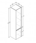 KAME City augstais skapis, 160 x 35 cm, Light oak/White profiles 2