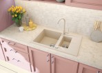Deante Andante Granīta izlietne, 1,5 bļodas, Beige 4
