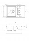 Deante Andante Granīta izlietne, 1,5 bļodas, Metallic Graphite 3