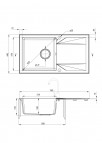 Deante Evora Granīta izlietne, 1 bļoda, Metallic Graphite 4
