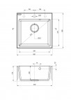 Deante Evora Granīta izlietne, 1 bļoda, Metallic Graphite 2