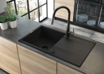 Deante Eridan Granīta izlietne, 1 bļoda, Metallic Grey 4