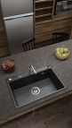 Deante Eridan Granīta izlietne, 1 bļoda, Metallic Grey 4