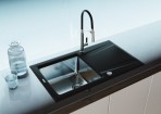 Deante Prime Hybrid izlietne, 1 bļoda, Metallic grey/ Steel 2