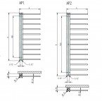 P.M.H dvieļu žāvētājs Apollo 500x1140 mm, Brushed Stainless Steel 6