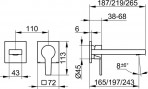 KEUCO Edition 11 izlietnes maisītājs no sienas 265 mm, Melns matēts 2