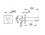 KEUCO IXMO Square vannas izteces snīpis 130 mm, Melns matēts 2