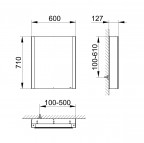 Somaris spoguļskapis 60x71x12 cm + LED, White Matt 4