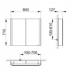 Somaris spoguļskapis 80x71x12 cm + LED, Black Matt 4