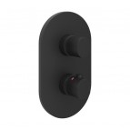 CR II termostatiskais iebūvējamais 3 virzienu maisītājs, melns