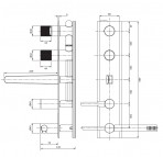 Omnires Contour vannas/dušas maisītājs no sienas, Brushed gold 2