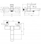 Omnires Parma vannas/dušas maisītājs no sienas, Chrome/White 2