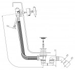 Omnires vannas sifons ar pop-up funkciju un pārplūdi, Brushed copper 2