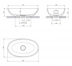 Omnires Shell M+ izlietne uz virsmas 60x35 cm, Matt white 2