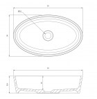Omnires Bari M+ izlietne uz virsmas 50x30 cm, White/gloss grey 2
