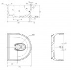 Omnires Cadence M+ izlietne uz virsmas 42x37 cm, Matt white 2