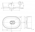 Omnires Cadence M+ izlietne uz virsmas 62x42 cm, Matt white 2