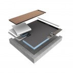 Fundo Plano Linea komplekts 120x80 cm, ar kanālu pie sienas 700 mm  2