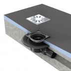 Fundo notece ar horizontālu izvadu, DN40, kvadrāta reste	 2