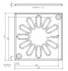 Fundo 1.3 noteces reste 115x115x5 mm ar skrūvēm, Nerūsējošais tērauds 3