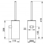 Keuco Moll tualetes birstes komplekts pie sienas, Stainless steel 2