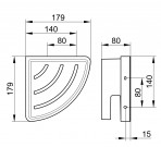 Keuco Moll stūra dušas plaukts, Hroms/Antracīts 3