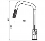 Mateno virtuves maisitājs ar izvelkamu dušu, Black metallic/black 2