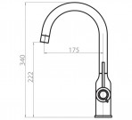 Vide virtuves maisitājs ar grozāmu snīpi, Black metallic + Copper  2