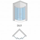 Salia SALR pusapaļš dušas stūris 100x100 cm, Chrome/Clear glass 2
