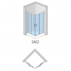 Salia SALR kantains dušas stūris 100x100 cm, Chrome/Clear glass 2