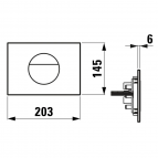 Laufen INEO SUNRISE, tualetes skalošanas taustiņš, Chromed Matt 3