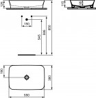 Ipalyss izlietne bez pārplūdes cauruma 55 cm, Concrete 2
