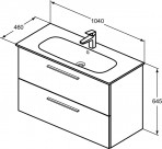 Ideal Standard i.life A izlietne 104 cm+skapītis+rokturi, Greige Matt 11
