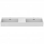 Extra dubultā izlietne ar slīpētu apakšu 121x45x15 cm, Balta 5