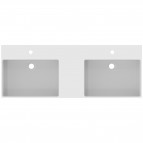 Extra dubultā izlietne ar slīpētu apakšu 121x45x15 cm, Balta 4