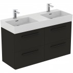 Extra dubultā izlietne ar slīpētu apakšu 121x45x15 cm, Balta 2