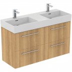 Extra dubultā izlietne ar slīpētu apakšu 121x45x15 cm, Balta 3