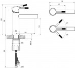Nox NX 014.20BLM izlietnes maisītājs 190 mm, Black matt 3